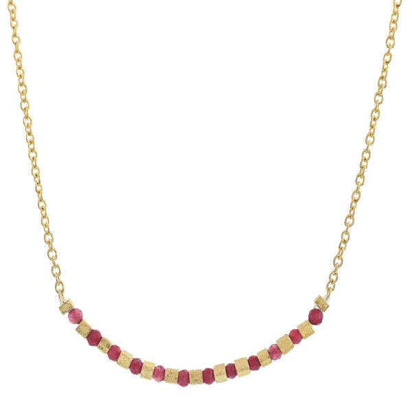 NECKLACE WITH STONES AND HANDMADE PLATING