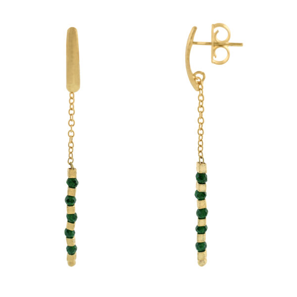 EARRING WITH STONES AND HANDMADE PLATED