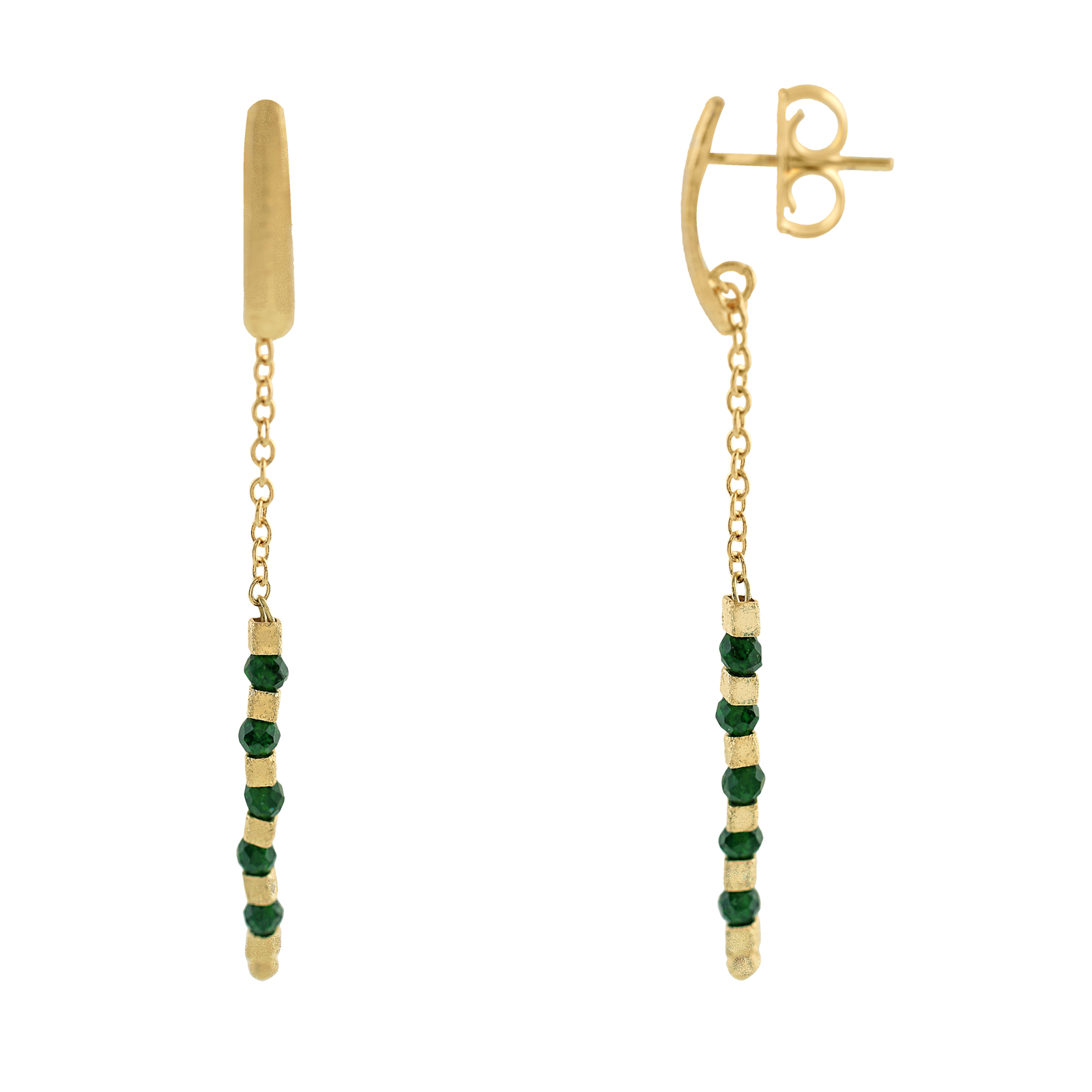 EARRING WITH STONES AND HANDMADE PLATED