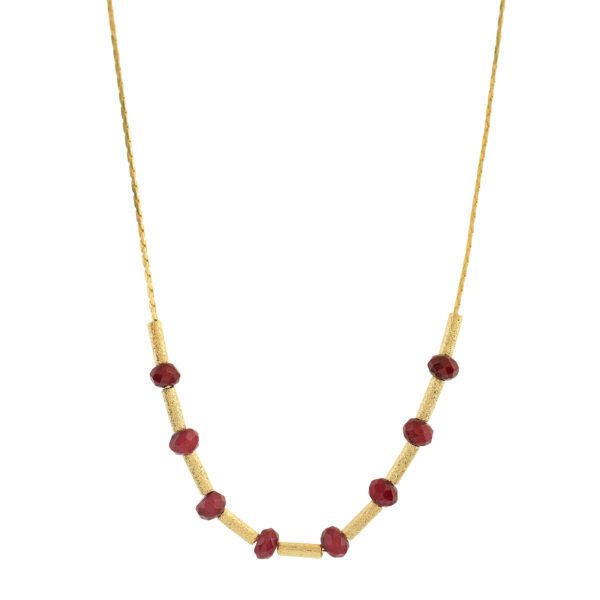 JADE NECKLACE AND GOLD PLATED 18 KTES. HANDCRAFTED FINISH