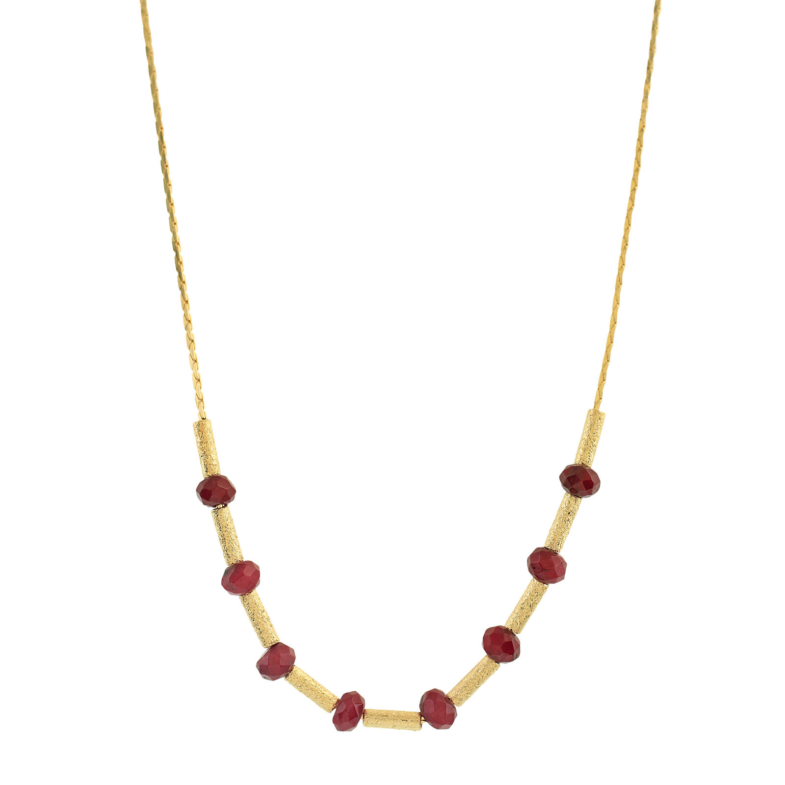 JADE NECKLACE AND GOLD PLATED 18 KTES. HANDCRAFTED FINISH