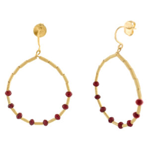 JADE EARRING AND GOLD PLATED 18 KTES. HANDCRAFTED FINISH