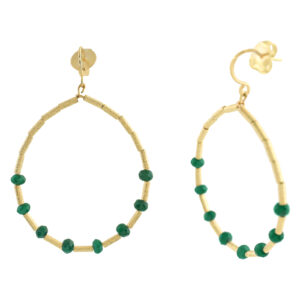 JADE EARRING AND GOLD PLATED 18 KTES. HANDCRAFTED FINISH