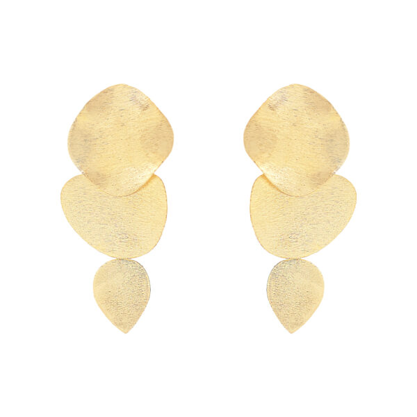 EARRING 3 PIECES SUPERIMPOSED GOLD PLATED
