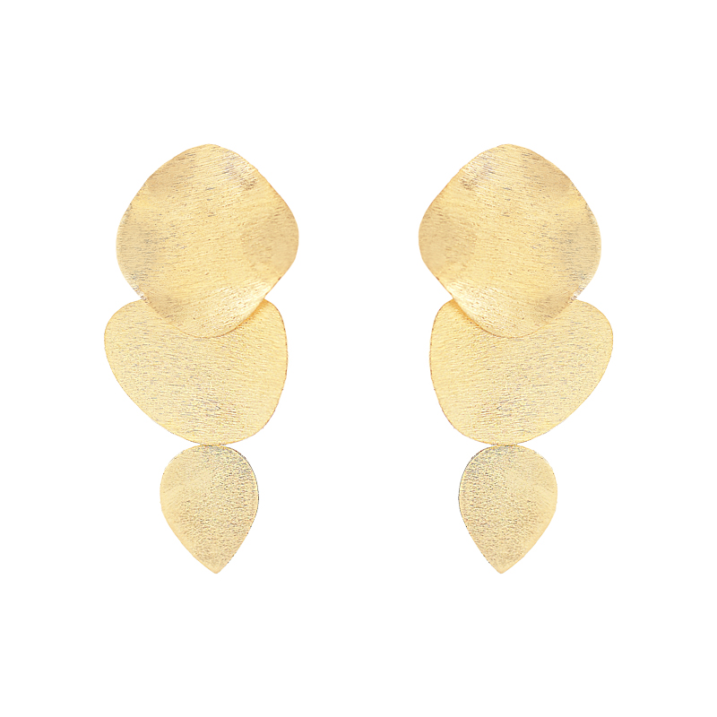 EARRING 3 PIECES SUPERIMPOSED GOLD PLATED