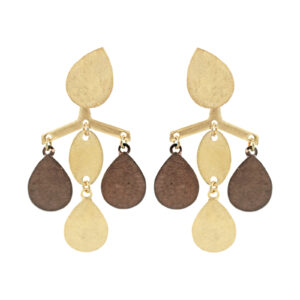 TREE EARRING COMBINED WITH GOLD PLATED PIECES