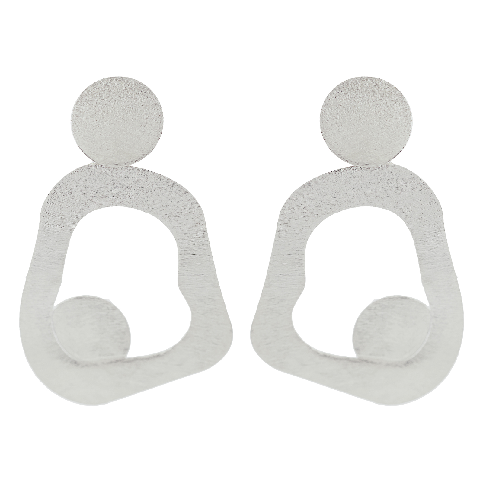 GEOMETRIC EARRING WITH PIN HANDMADE FINISH