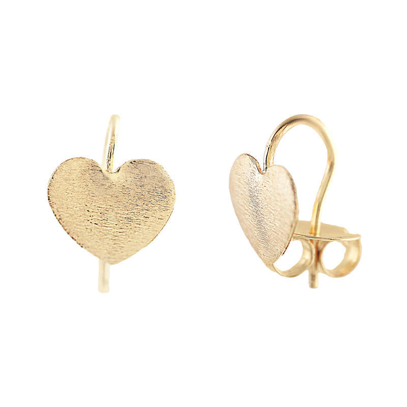 HEART EARRING WITH GOLD PLATED HOOK