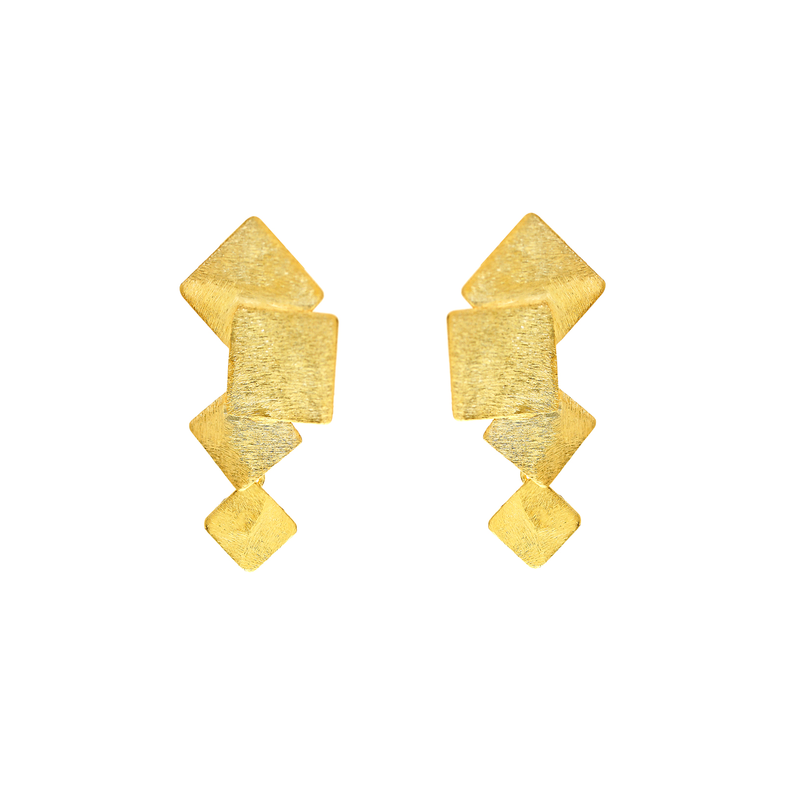ARTISANAL GOLD PLATED RHOMBOS EARRING