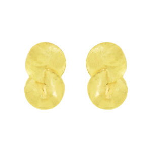 ARTISANAL GOLD PLATED LINK EARRING