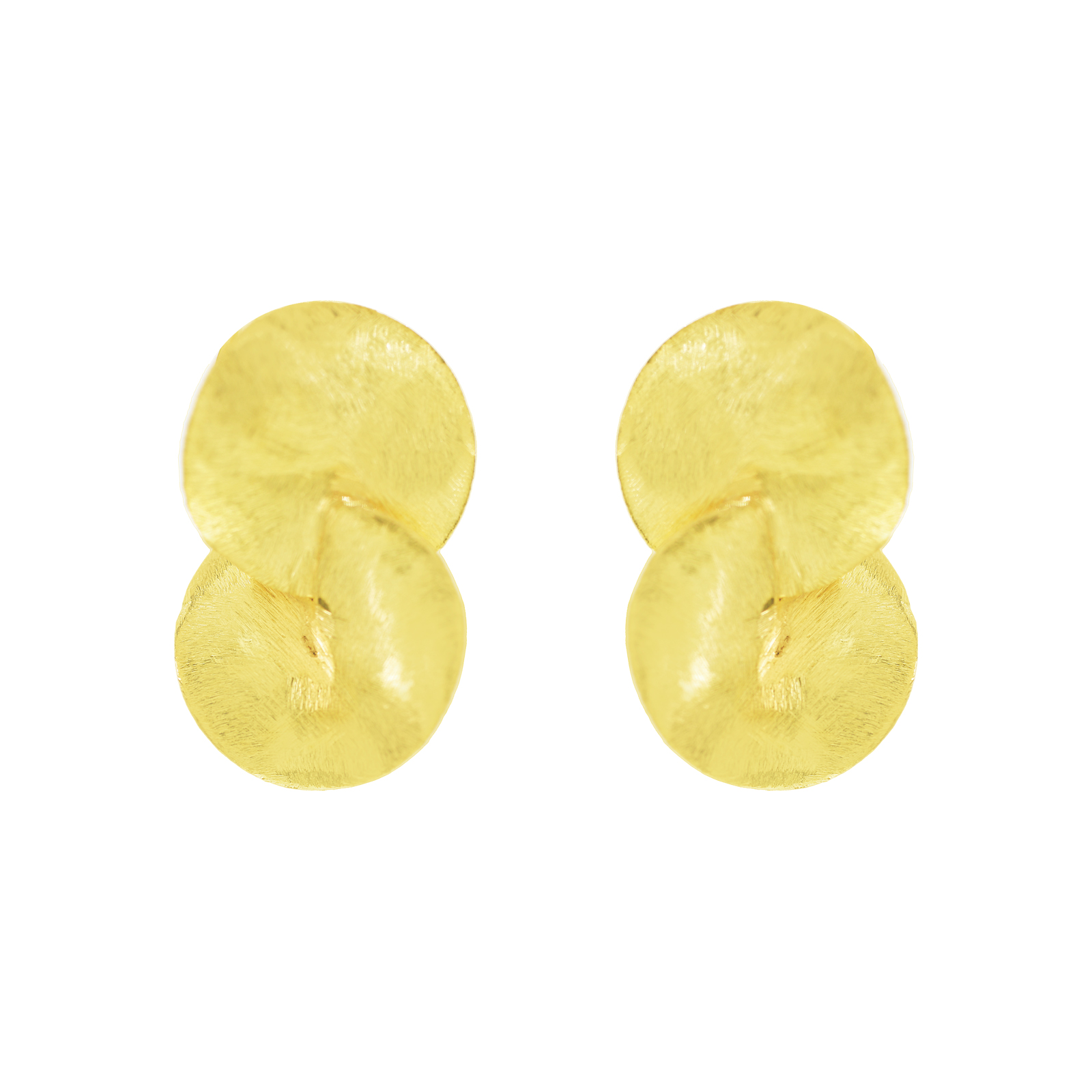 ARTISANAL GOLD PLATED LINK EARRING