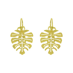 FLOWER EARRING WITH HANDMADE GOLD PLATED PETAL PIN