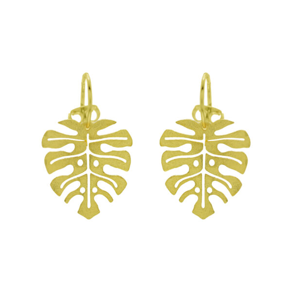 FLOWER EARRING WITH HANDMADE GOLD PLATED PETAL PIN