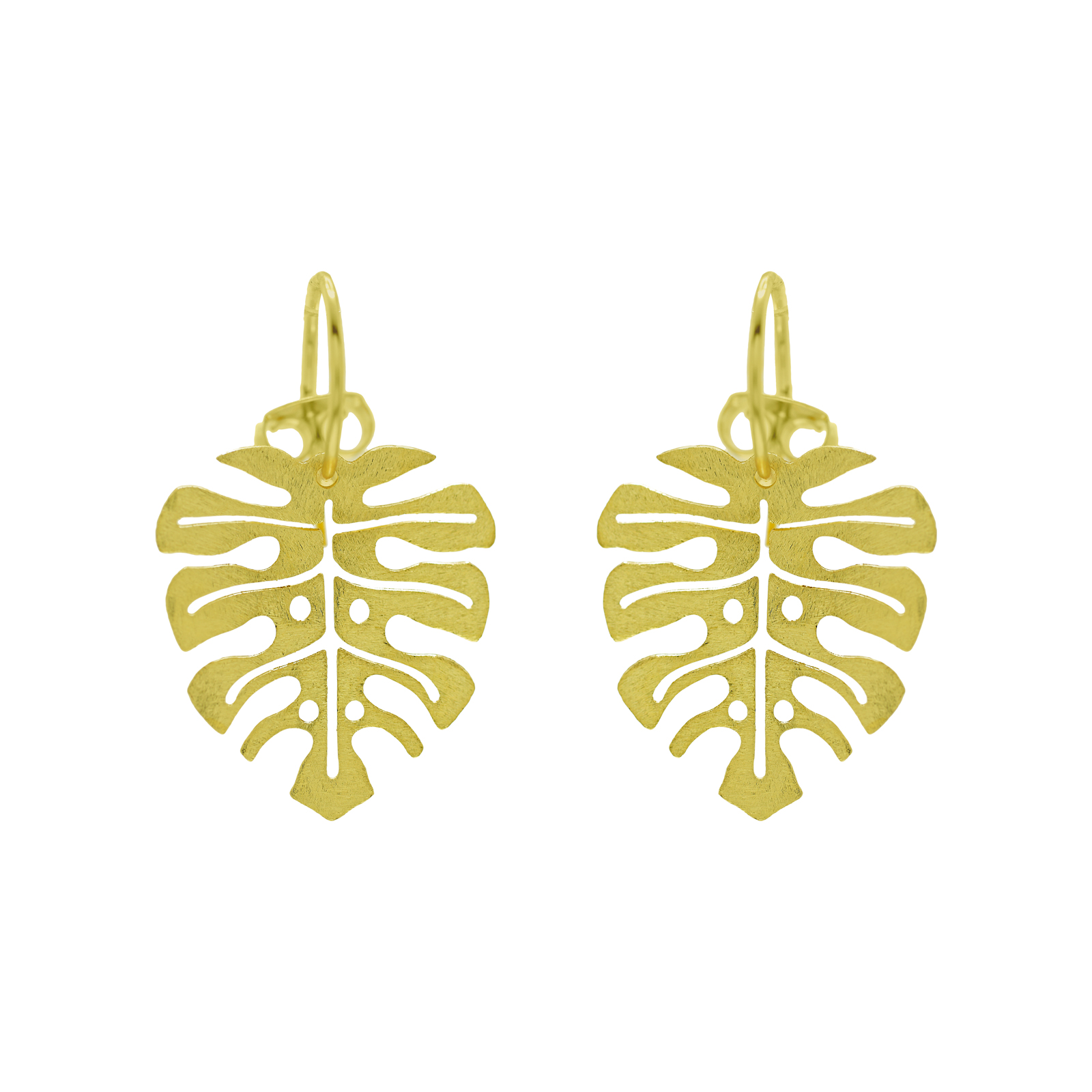 FLOWER EARRING WITH HANDMADE GOLD PLATED PETAL PIN