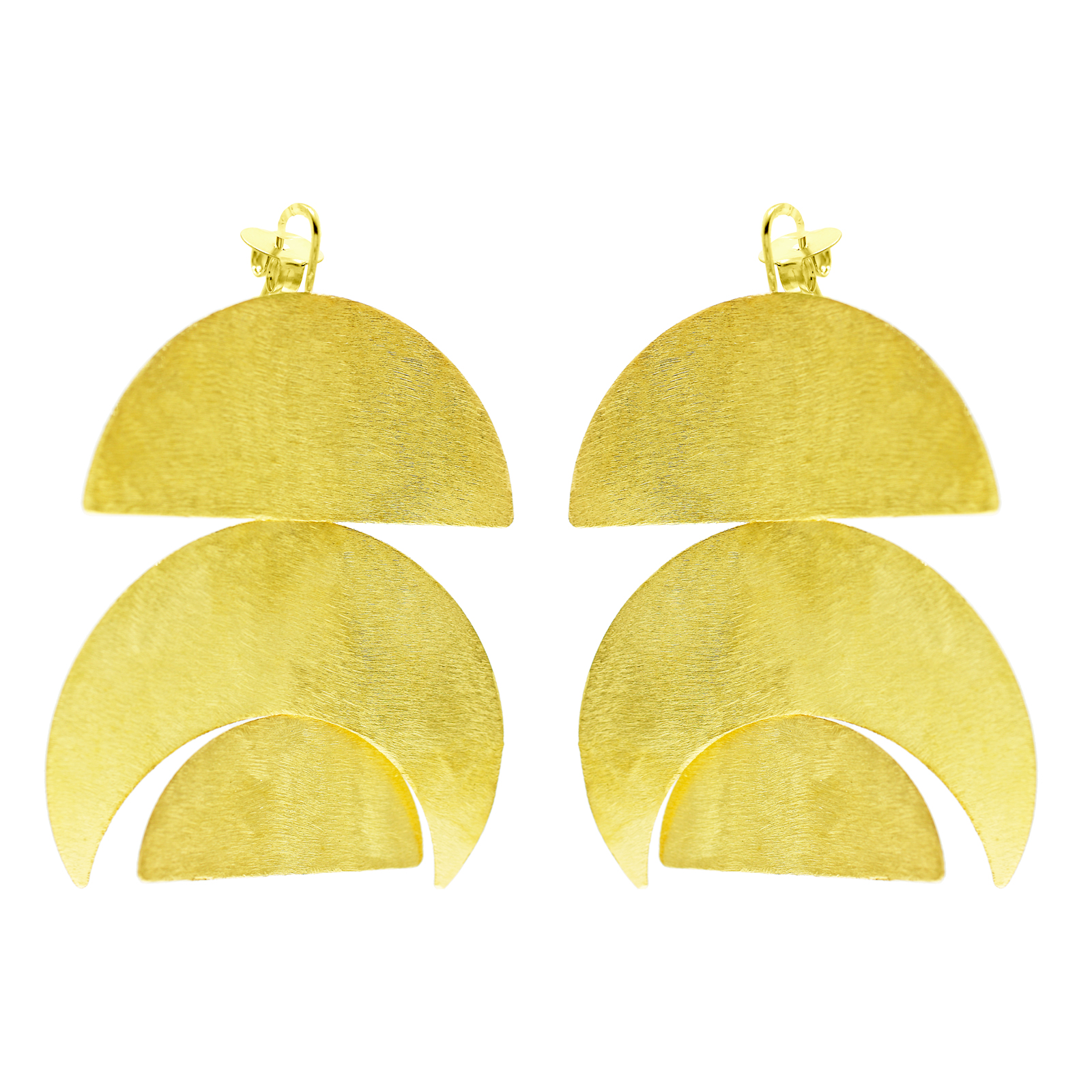 LUNAS BIG EARRING WITH ARTISANAL GOLD PLATED HOOK