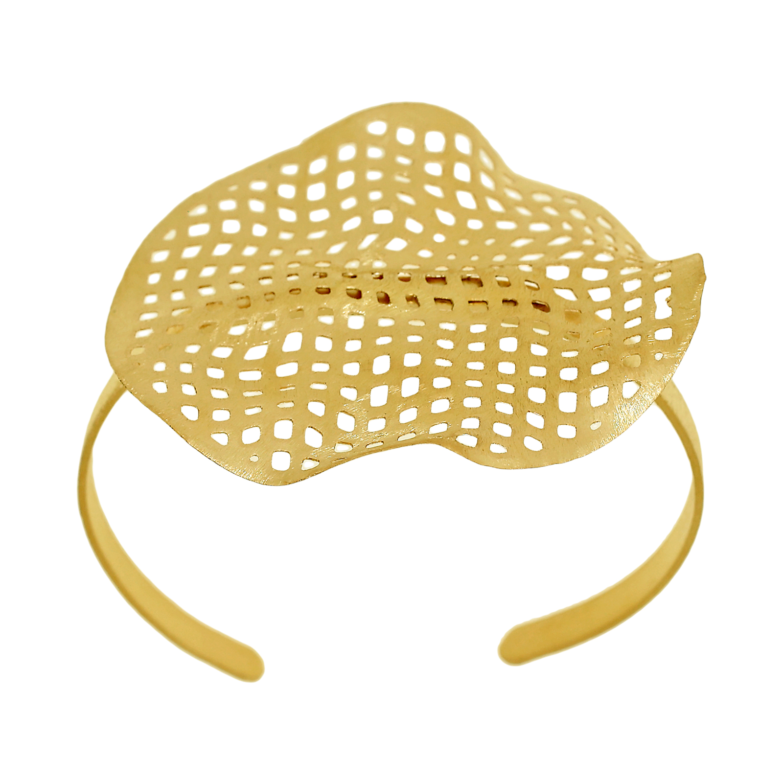 HANDMADE GOLD PLATED BIG LATTICE BRACELET