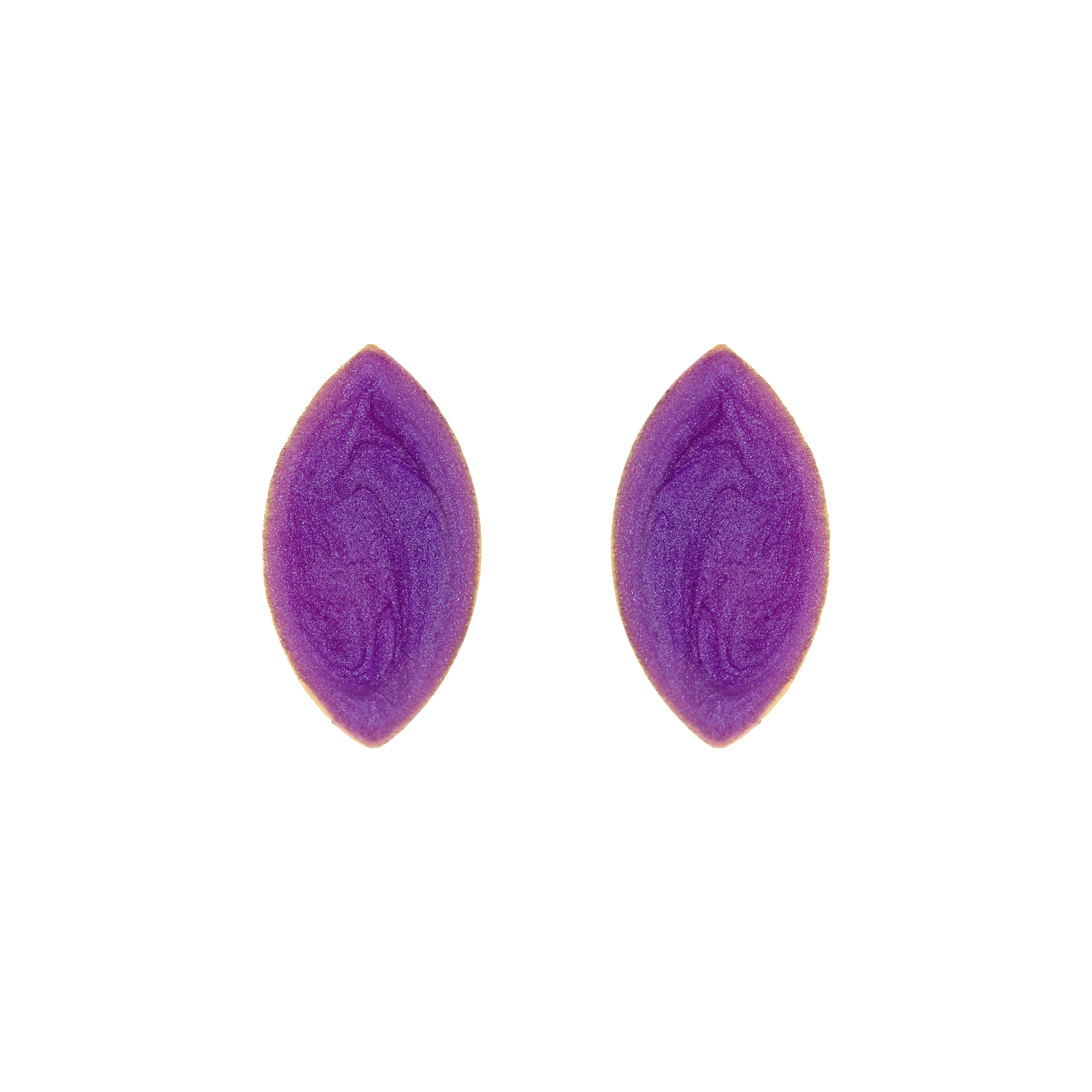 18KTE GOLD PLATED EARRING WITH ENAMEL