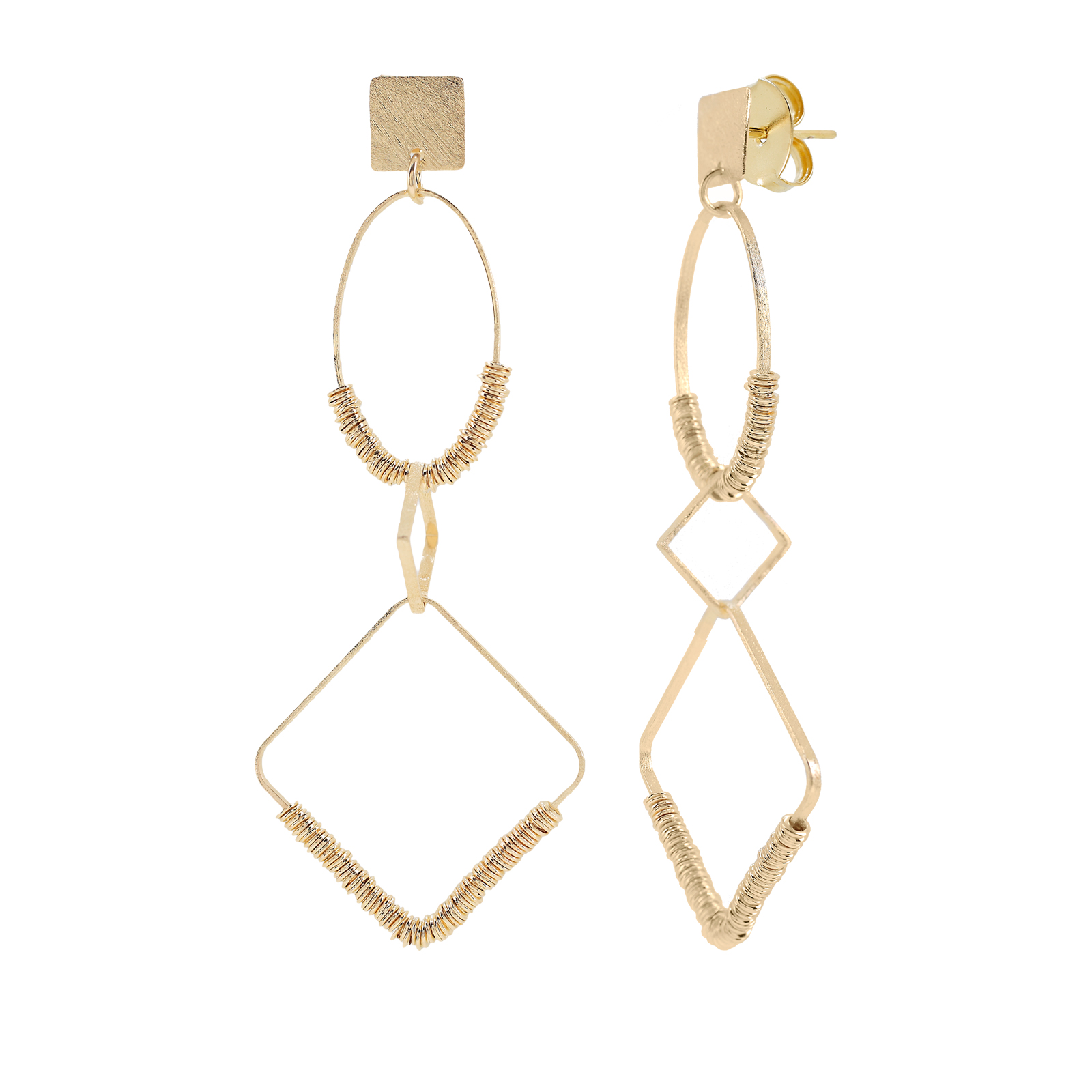 Bali earring 3cm. 18 kt gold plated.