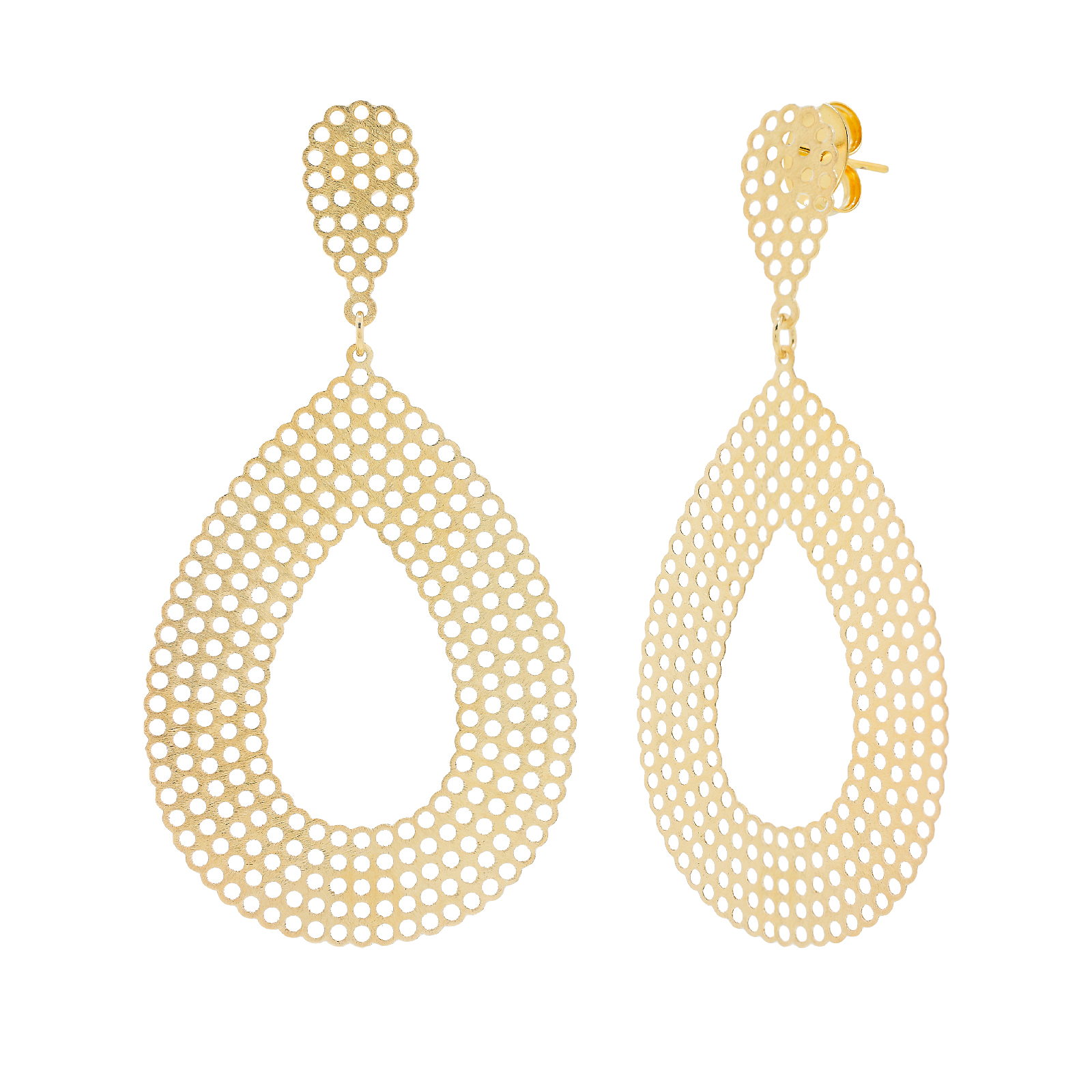 18kts gold plated filigree earring.