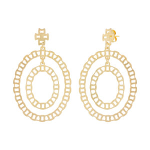 Maya 2-way big gold plated earring 18Ktes