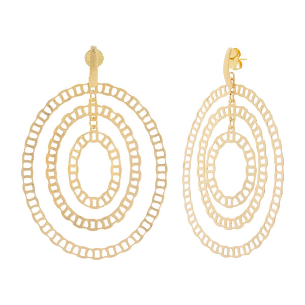 Pendiente Maya 3 vías super big chapado oro 18Ktes