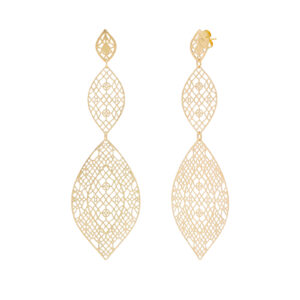 Large 18kts gold-plated maple leaf earring