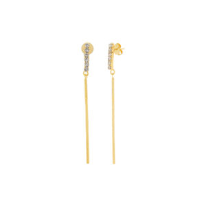 Thin Earring with Rhinestones Thin Earring with 18K Gold Plated Rhinestones