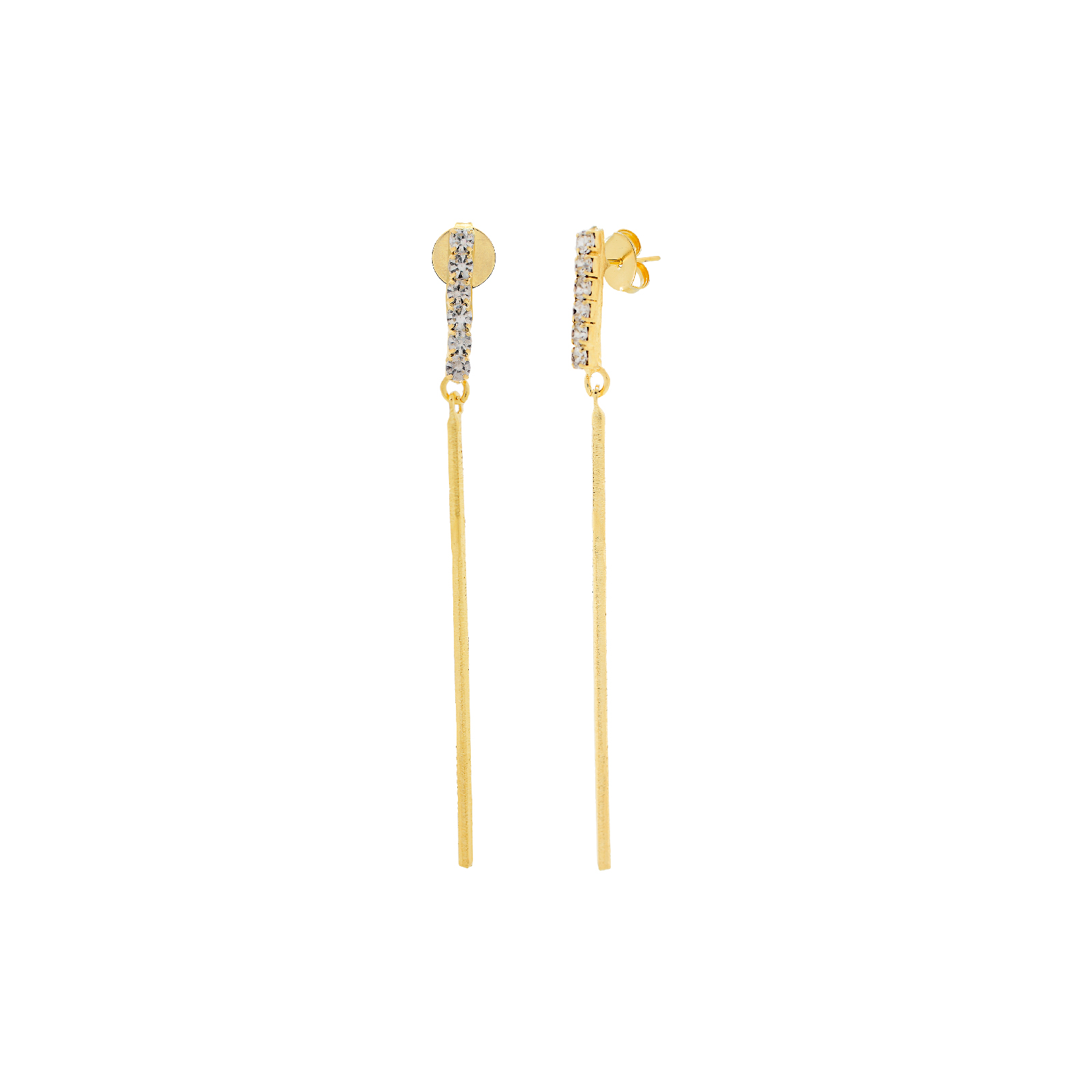 Thin Earring with Rhinestones Thin Earring with 18K Gold Plated Rhinestones