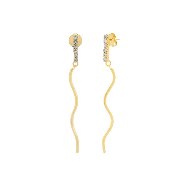 Thin Earring with Rhinestones Thin Earring with 18K Gold Plated Rhinestones