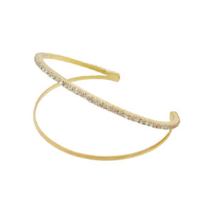 Adjustable 2-Way Bracelet with 18K Gold Plated Rhinestones