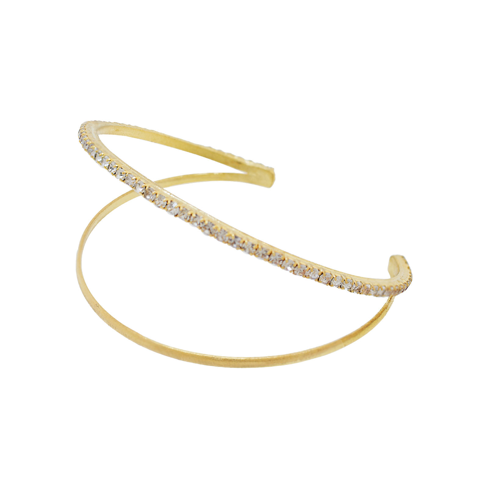 Adjustable 2-Way Bracelet with 18K Gold Plated Rhinestones