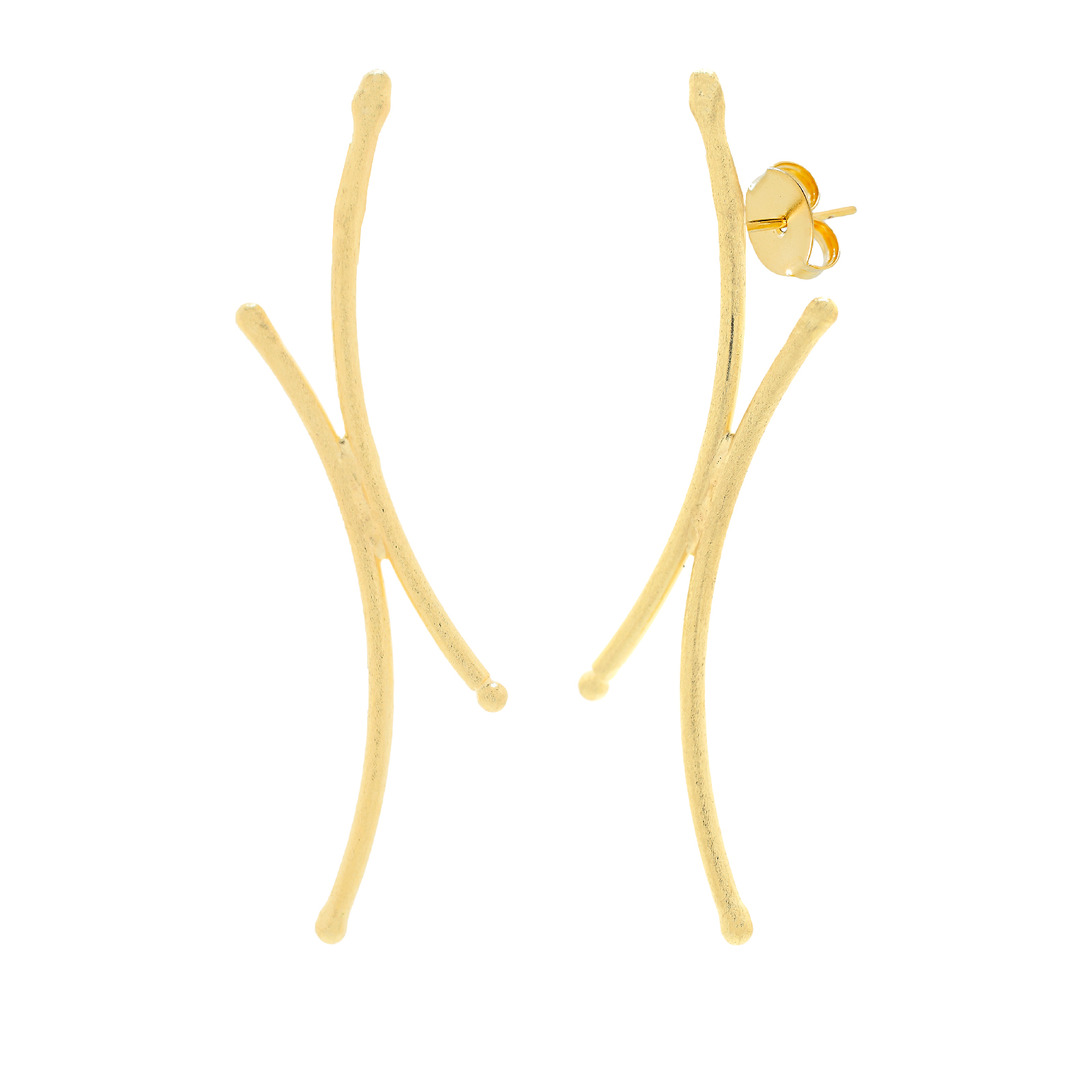 18K gold-plated crossover Japan earring