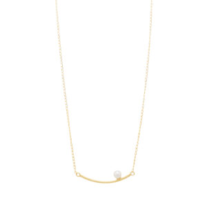 18K gold-plated curved Japan necklace with pearl