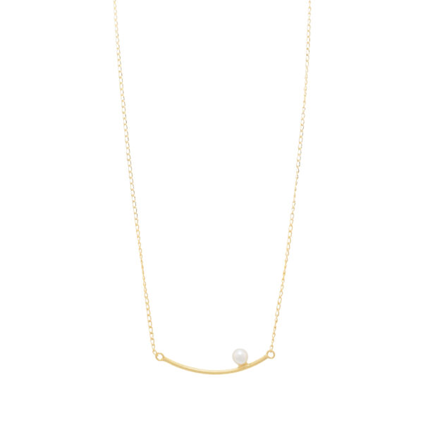 18K gold-plated curved Japan necklace with pearl