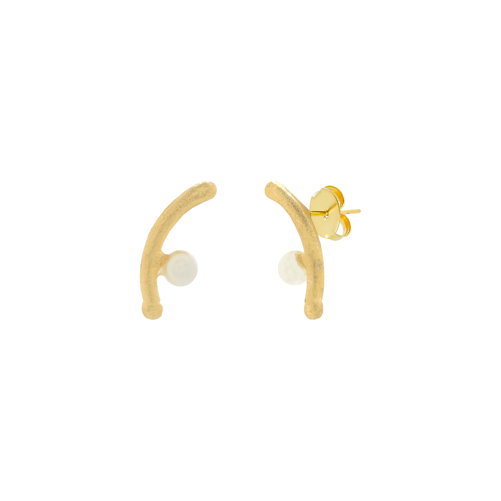 18K gold-plated small Japan earring with pearl