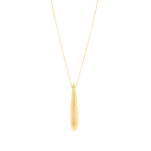 45cm teardrop pendant with 60cm chain, 18kt gold plated