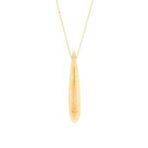 60cm teardrop pendant with 60cm chain, 18kt gold plated