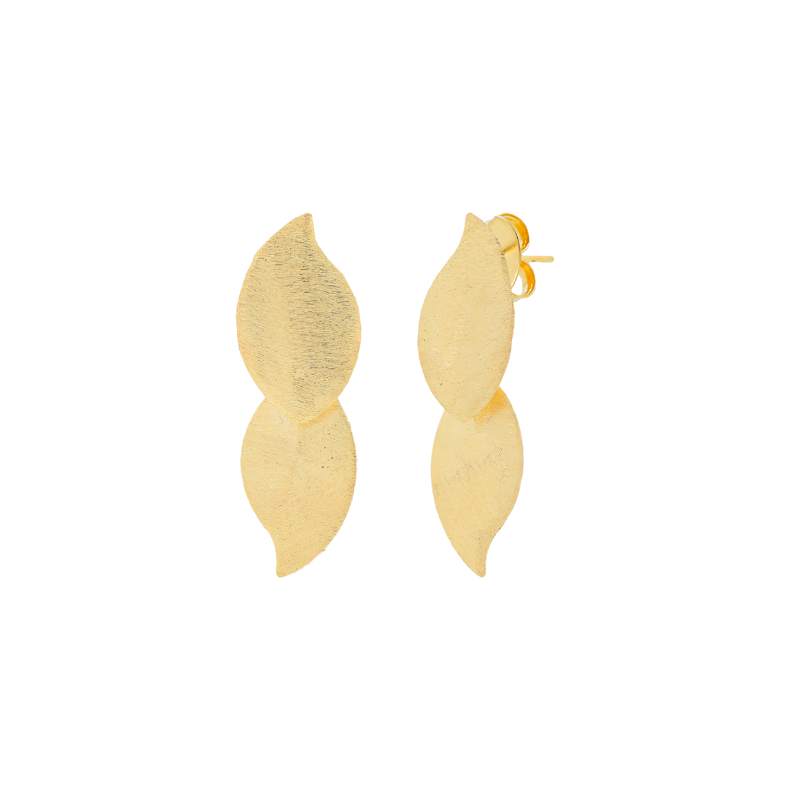 2-piece earring with wavy leaves