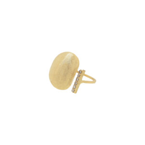 18K gold-plated ring with rhinestone bar, universal size