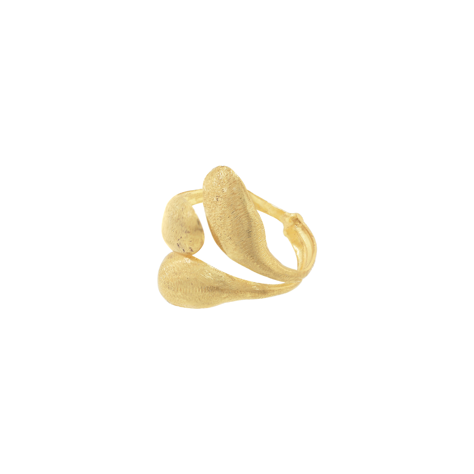 Crossed Drop Ring, 3 Pieces, Universal Size, 18K Gold-Plated