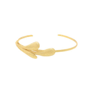 18K gold-plated satin necklace, 42cm with folding clasp