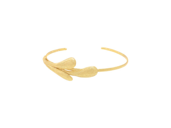 18K gold-plated satin necklace, 42cm with folding clasp