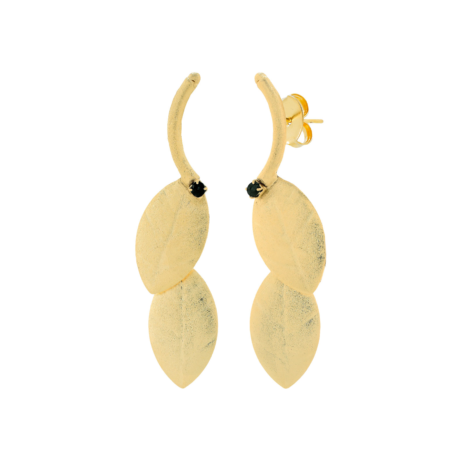 Olive leaf earring with cubic zirconia