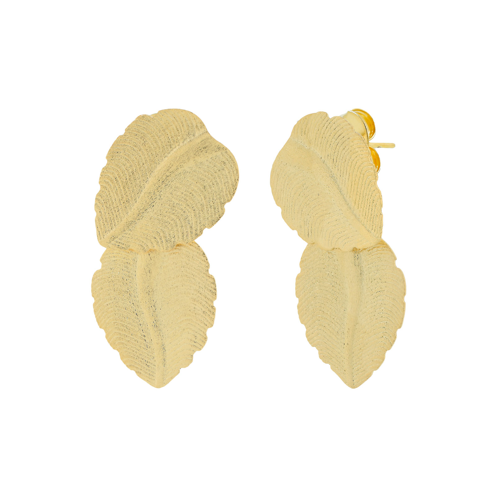 18K gold-plated leaf earring