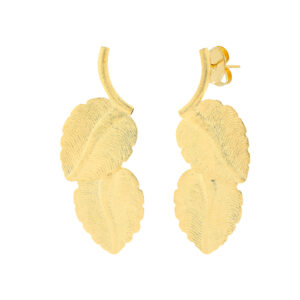 Pendiente 2 hojas chapado oro 18Ktes