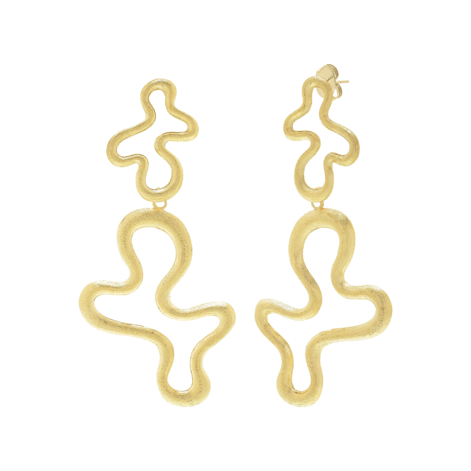 2-piece articulated wavy earring