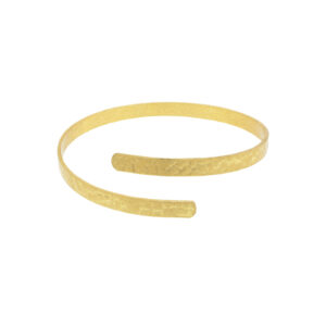 Pulsera abierta cruzada fina dibujo láser