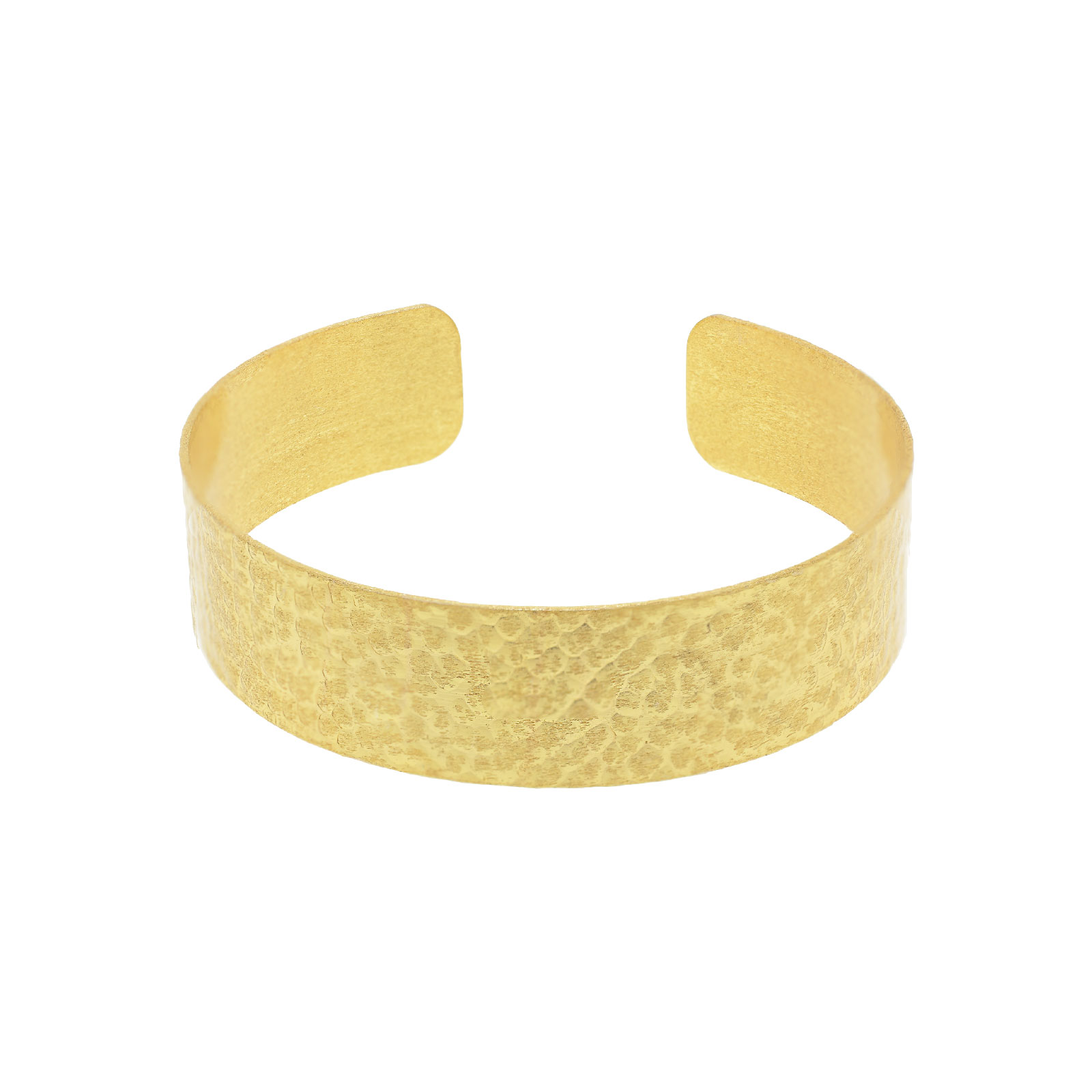 Thick open cross bracelet with laser-cut design