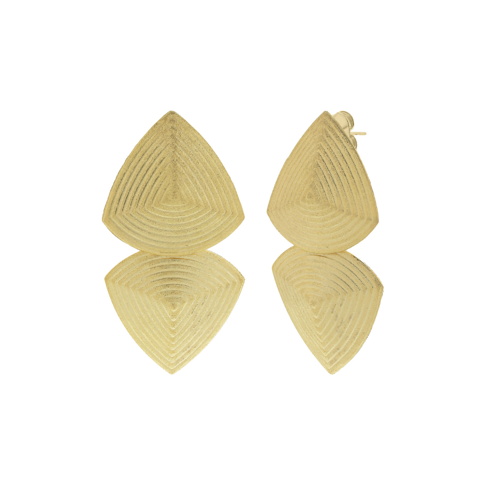 Double round earring with engraving