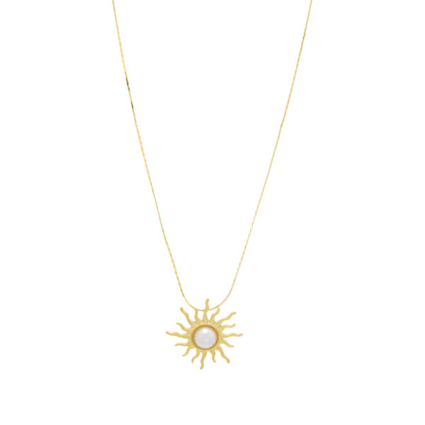 Sun necklace with pearl